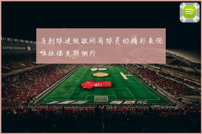 马刺球迷致敬所有球员的精彩表现唯独福克斯例外